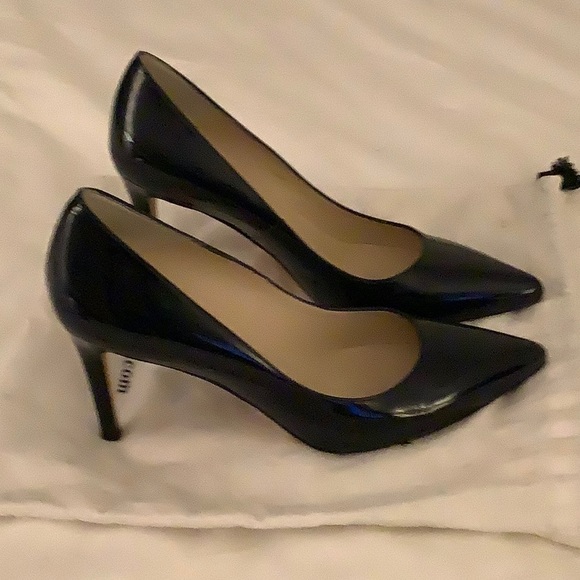 LK Bennett Navy Patent Leather Heels - Picture 2 of 5
